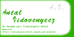 antal vidovenyecz business card